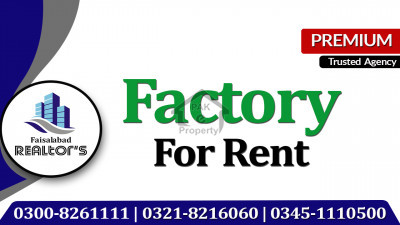 20000 Sq Ft Covered Factory Available For Stitching Unit Or Any Type Of Use At Sargodha Road