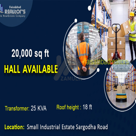 9 Kanal Factory,  Warehouse , Storage On Rent At Locations Jaranwala Road Of Faisalabad