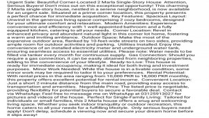 Urgent Sale: Beautiful Corner-Located 2 Marla Single-Story House