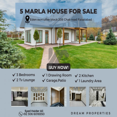 5 Marla House Available For Sale at 208 Chak Road Faisalabad