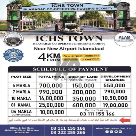 ichs town 5 Marla Balloted plot for sale